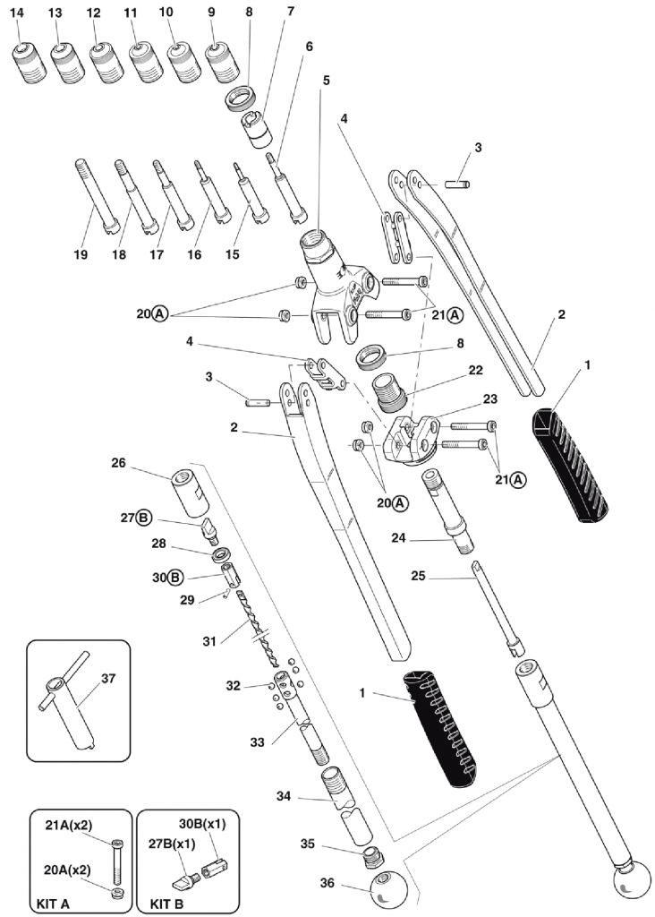FAR KJ29 Spares Diagram Mettex Air Tools